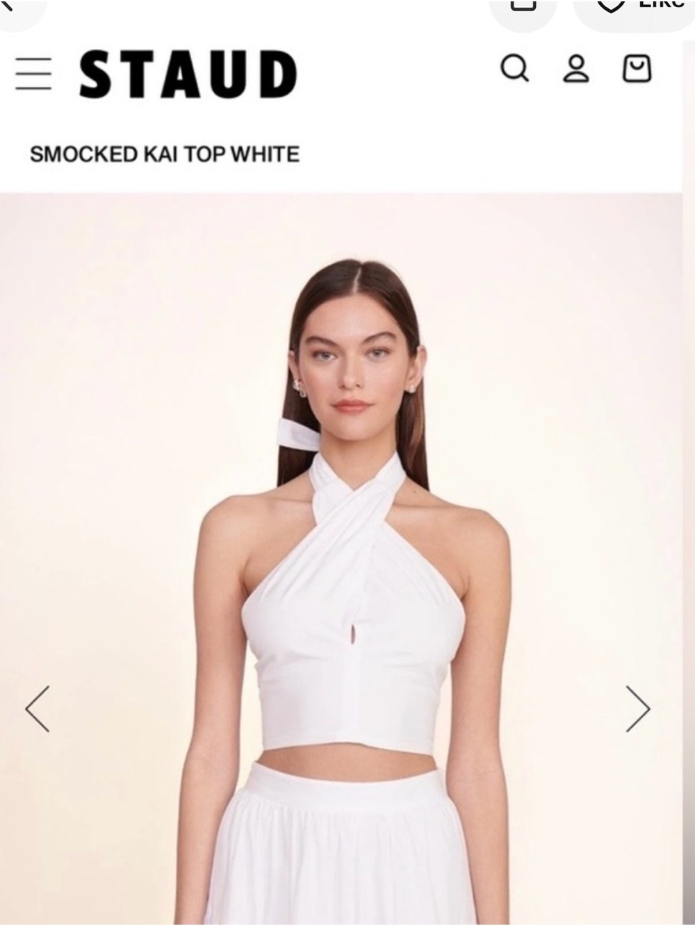 STAUD White Halter Cropped Camisole